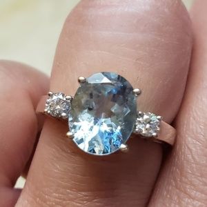 14k Aquamarine And Diamonds